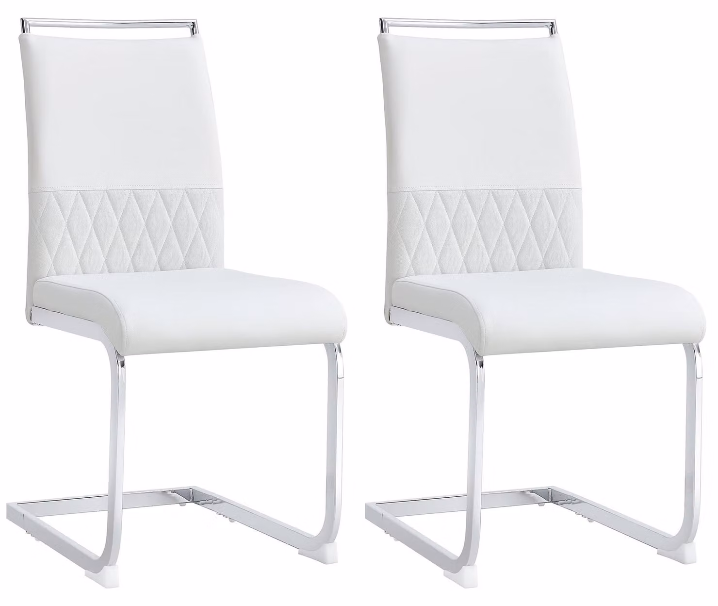 Set di 2 sedie da pranzo, design moderno, seduta confortevole, colore bianco