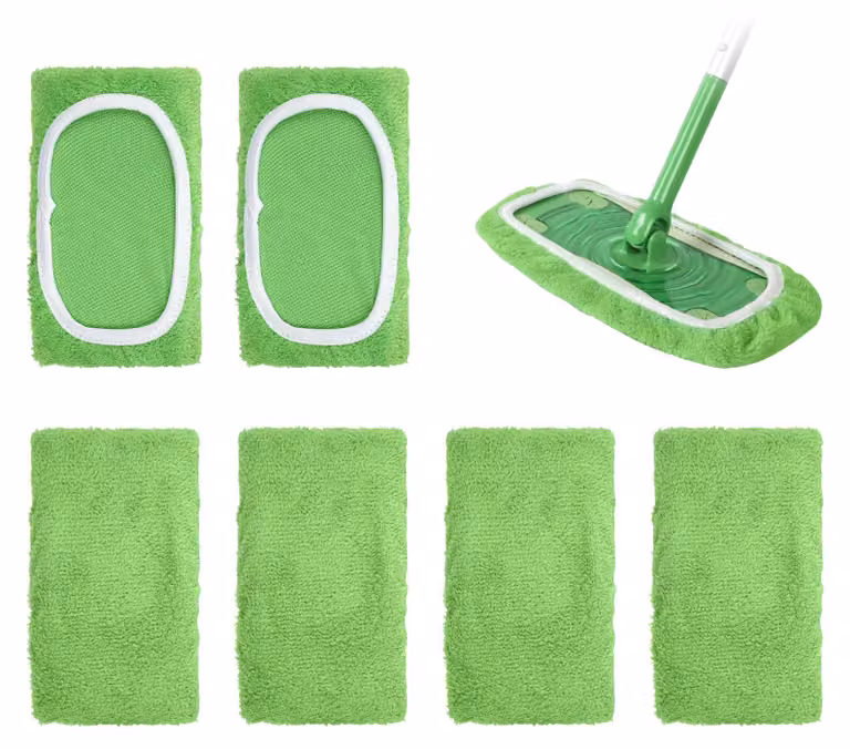6 panni per mop a pavimento, riutilizzabili, di colore verde