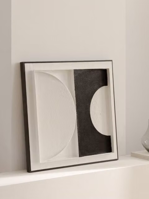 Quadro astratto Fold Kenay Home bianco e nero L: 60 cm, H: 60 cm – 1