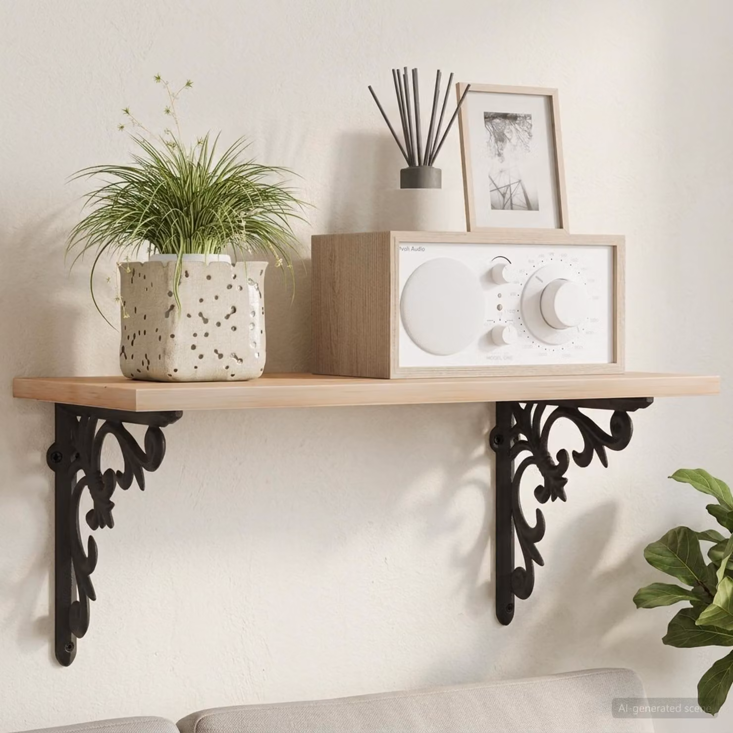 vidaXL Supporti per mensole da parete in acciaio nero, set da 2 pezzi, L/P: 14,5 x 14,5 cm