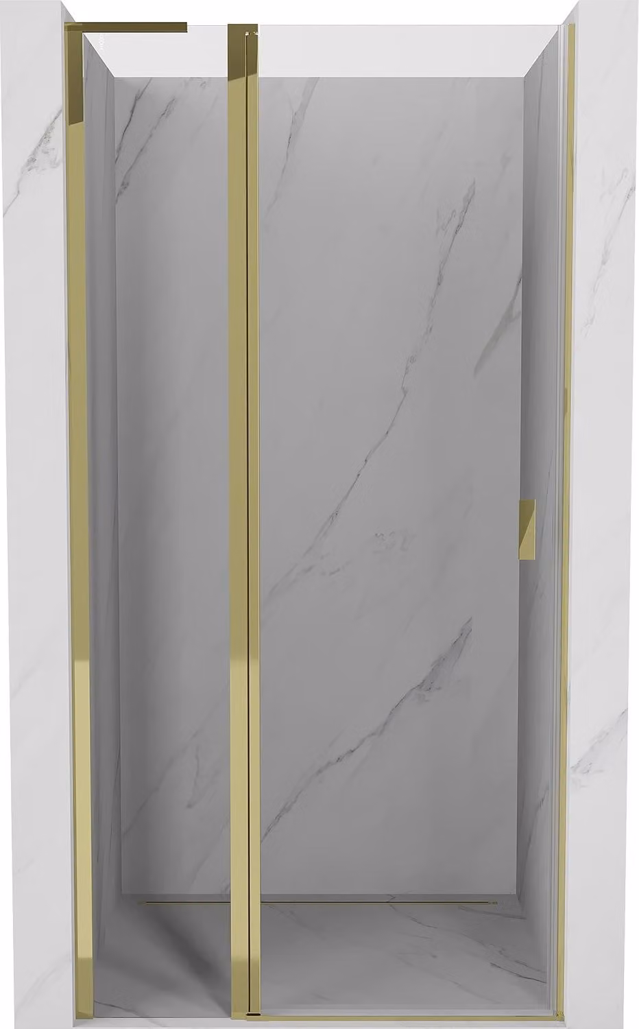 Mexen Mist L porta doccia battente 105 cm, trasparente, dorato - 8A4L-105-000-50-00