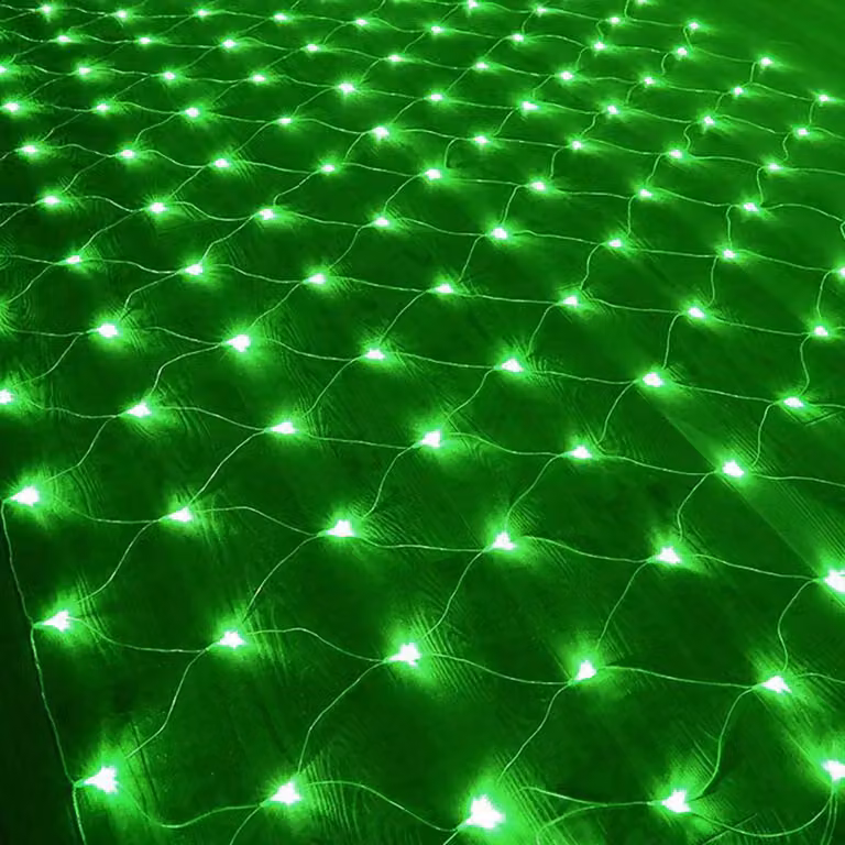 Catena luminosa a LED, 192 LED, 3x2 metri, verde, 8 modalità, alimentazione a batteria, grado di protezione IP44