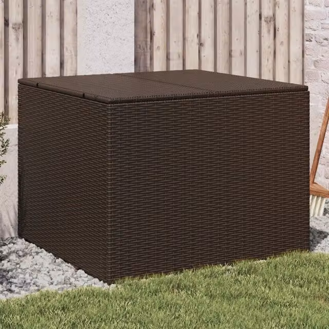Contenitore da giardino vidaXL in polyrattan marrone con capacità 291L – 1