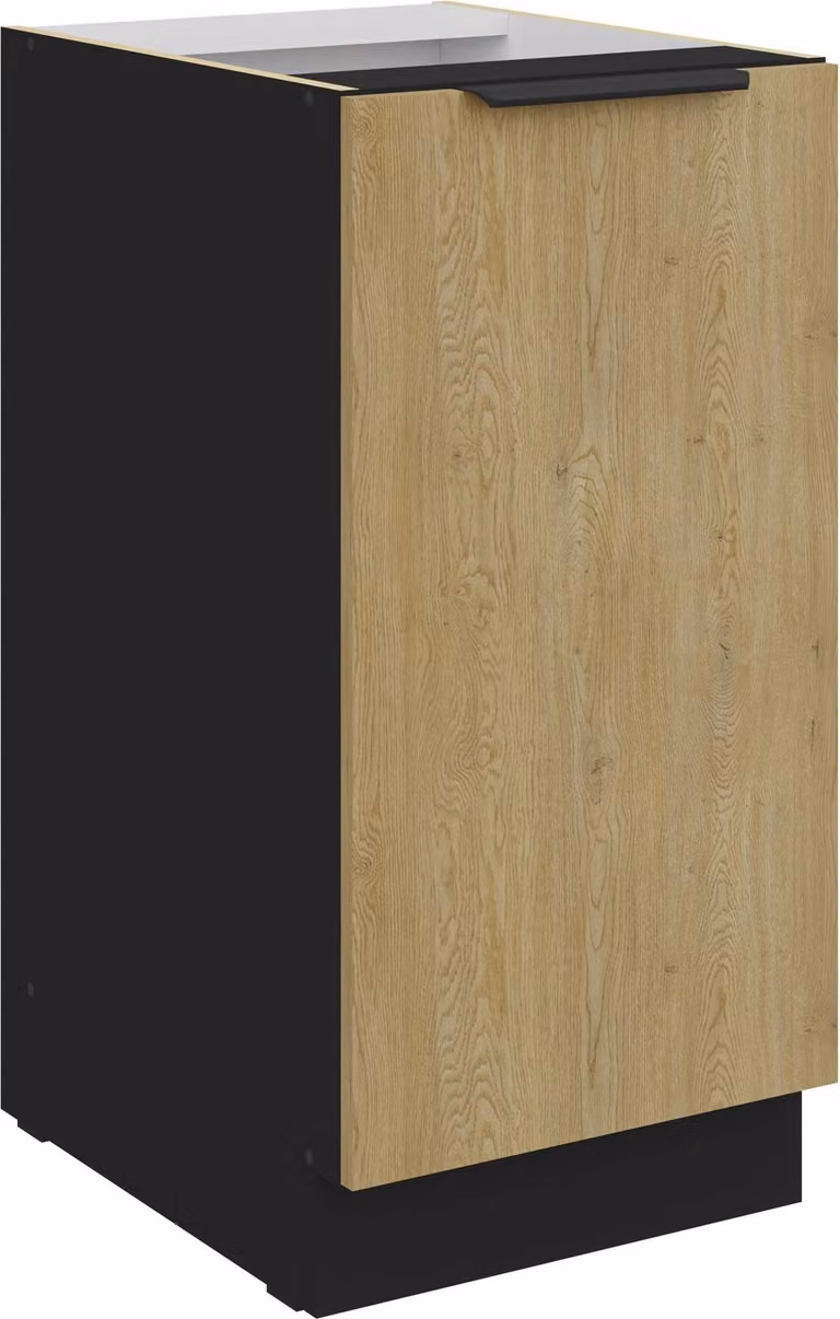 Mobile base da cucina 40 cm CREMONA rovere chiaro + nero opaco Cucina Lincea Cucina a incasso