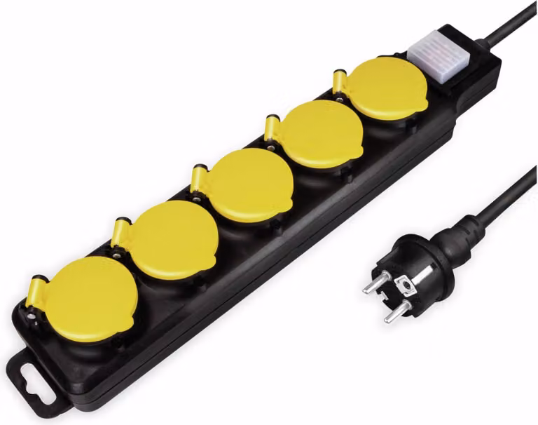 LogiLinkLPS255 Striscia di prese LogiLink per esterni, a 5 vie, nera, IP44