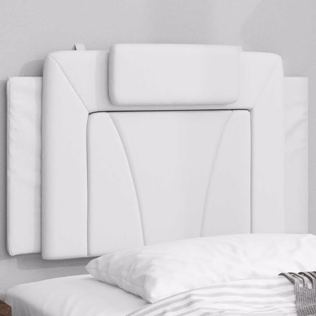 Testiera per letto imbottita vidaXL Viana in similpelle bianca, Larghezza: 80 cm