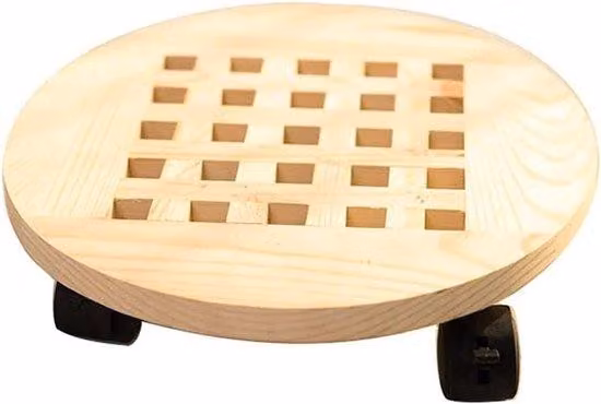 Carrello da giardino in legno Caddy 25 cm / 98 pollici, carrello porta vasi da fiori con ruote, resistente alla corrosione e impermeabile, con base girevole a 360 gradi, per interni ed esterni, giardini (legno di abete naturale)