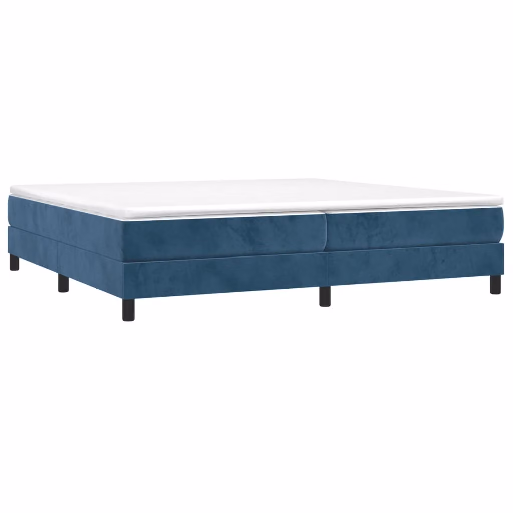 Struttura Letto a Rete a Molle Blu Scuro 200x200 cm in Velluto
