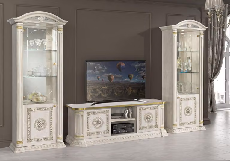 Wohnzimmer RTV Vitrine Sideboard Fernseh Kommode Schrank Gruppe XXL Set 3tlg.