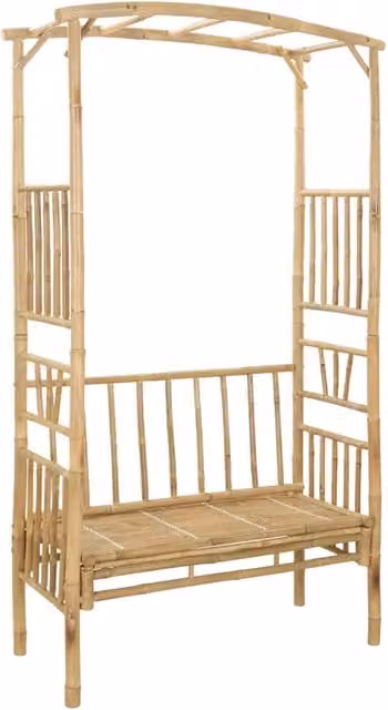 Arco da Giardino con Panchina Naturale 115 x 50 x 205 cm Bamb¨´ CFW5566586