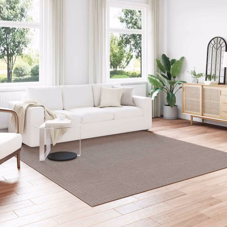vidaXL Tappeto per interni LUGO Quadrato Crema e Taupe Poliestere 240 x 240 cm