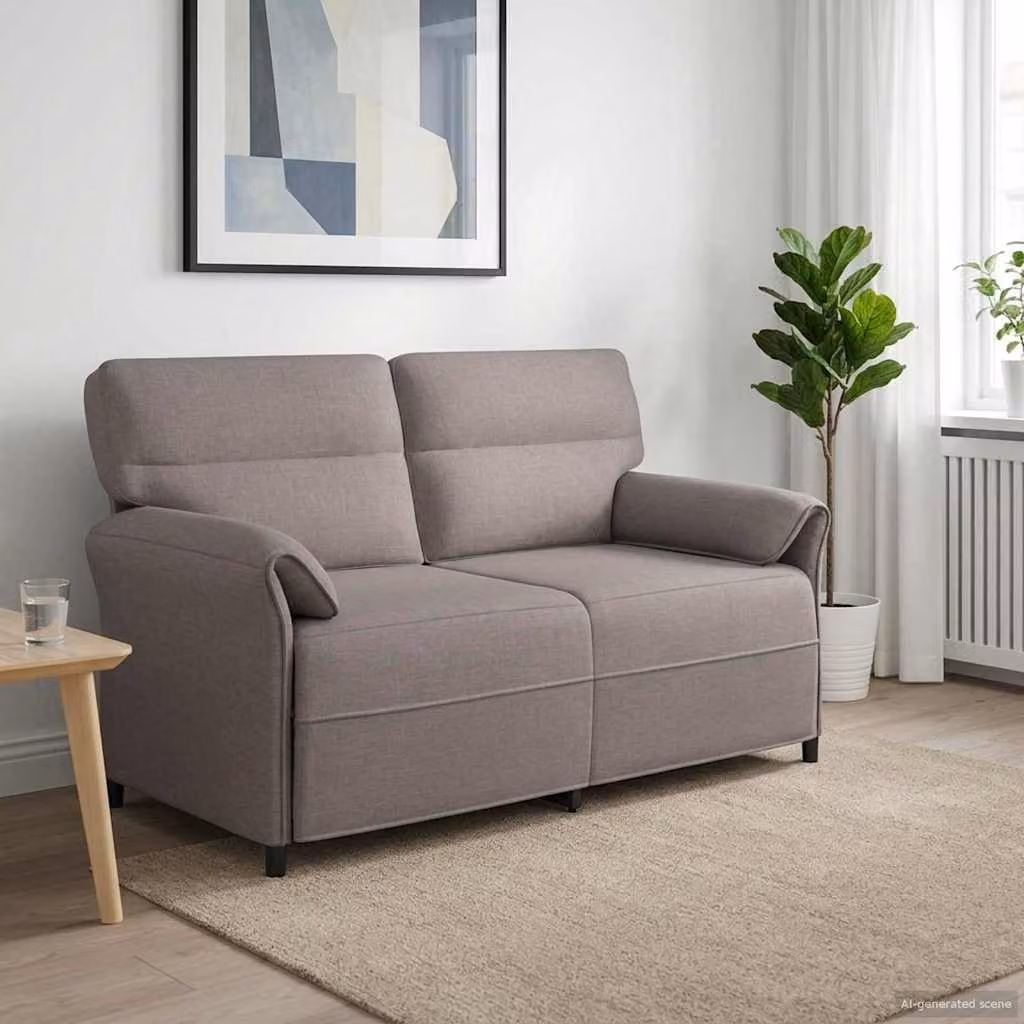 vidaXL Divano a 2 Posti Moderno in Tessuto con Cuscini, L: 158 cm, P: 83 cm, H: 95 cm, Grigio o Beige