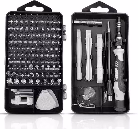 Kit di riparazione per computer 119 in 1 - Kit di attrezzi elettronici - Set di mini cacciaviti di precisione con custodia - per iPhone, telefoni, laptop e gioielli