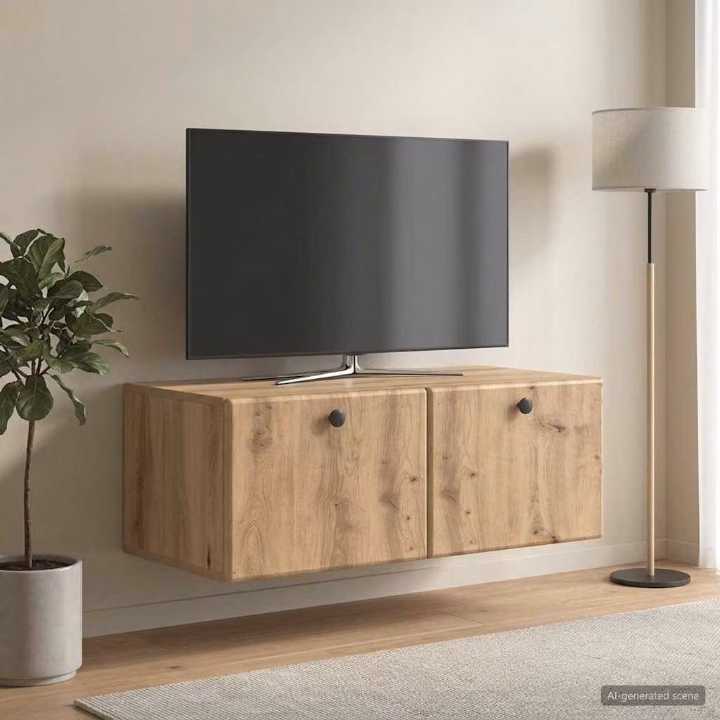 vidaXL Mobile Porta TV da Muro Moderno in Rovere Artigianale, L 78,5 cm x P 41 cm x H 30 cm