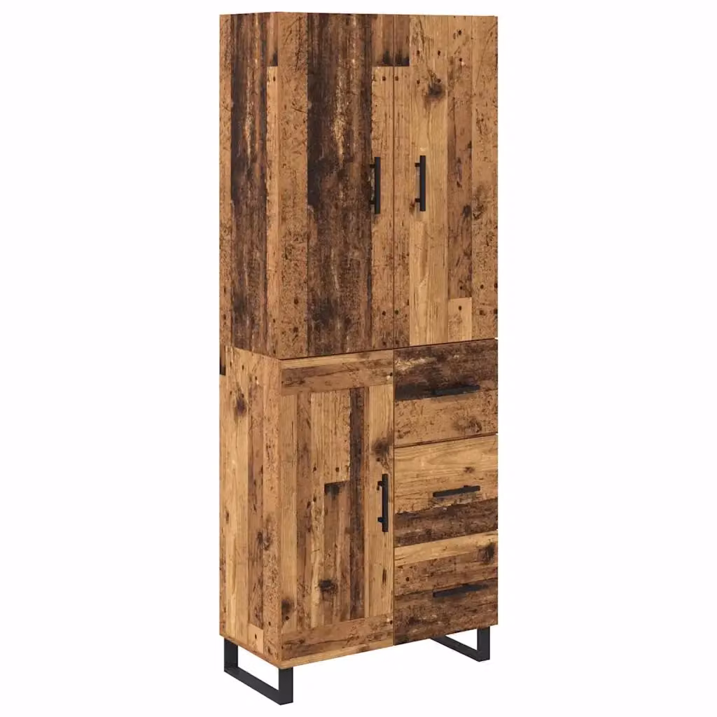 Set di 2 credenze moderne vidaXL in legno e metallo color marrone L: 69,5 cm, P: 34 cm, H: 180 cm – 2
