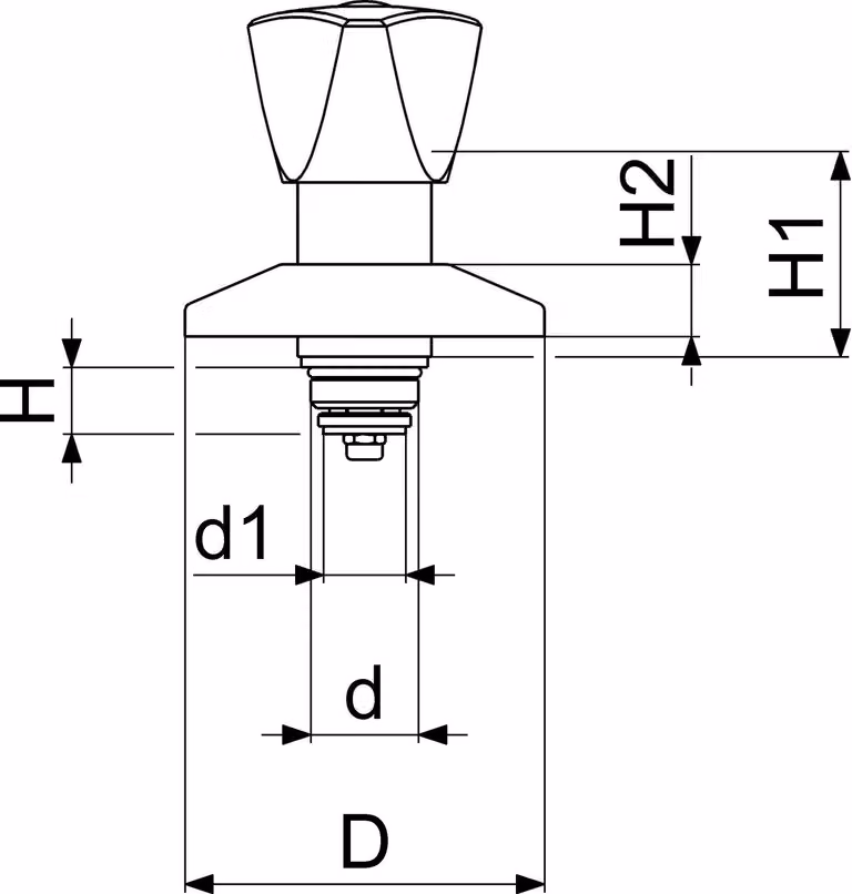 Js Unterputzventil-Oberteil 3-Kt.gr.,Huelse,Ros.,Dn15,1/2",Cr