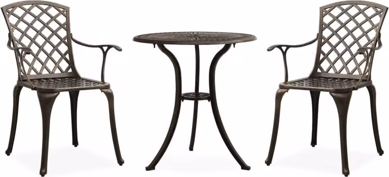 Maison Exclusive - Set da bistrot da 3 pezzi in fusione di alluminio color bronzo