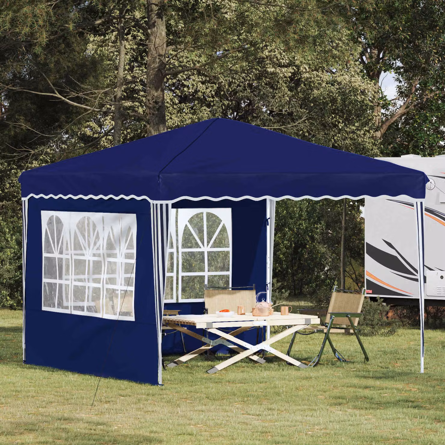 Tenda per feste pop-up vidaXL in tessuto Oxford blu L/P/H: 288 x 288 x 245 cm
