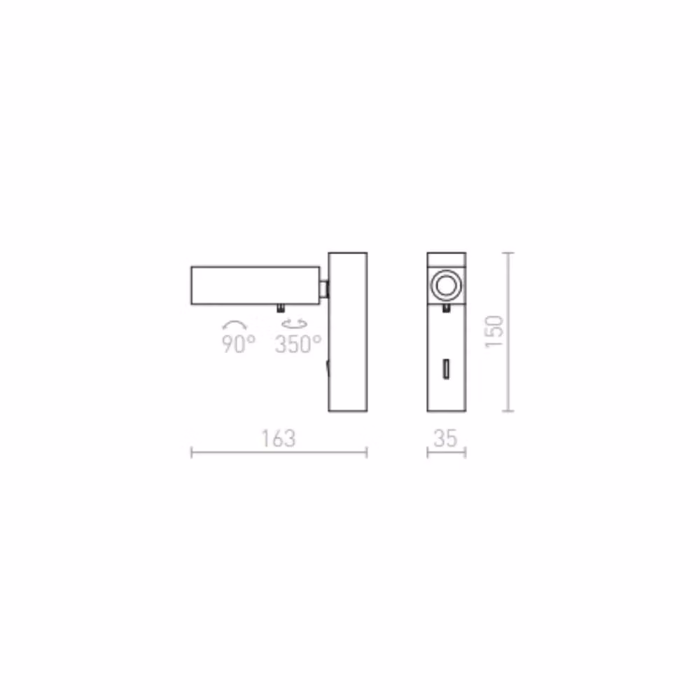 Faretto da parete FADO nero regolabile con LED da 3W 4000K in metallo – 2