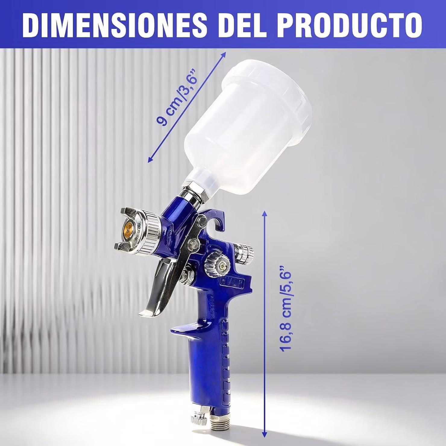Pistola a spruzzo HVLP compatta, con ugelli da 0,5/0,8/1,0 mm, serbatoio in plastica da 125 ml, adatta per vernici e rivestimenti