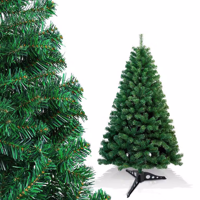 Jayseuw Albero di Natale Artificiale 120cm Albero di Natale Artificiale con Stand Albero Decorazione di Natale Verde PVC