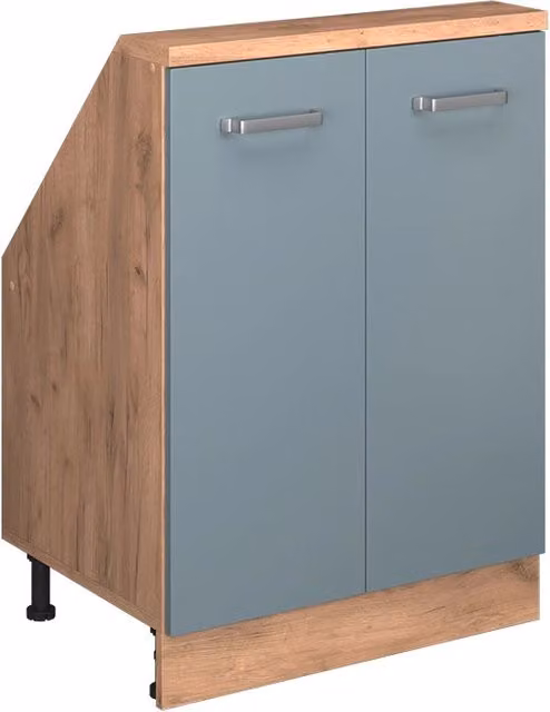 Mobile sottotetto Vicco Rion Grigio-blu e Rovere dorato con 2 ante, L: 120 cm, P: 60 cm, H: 83.8 cm – 1