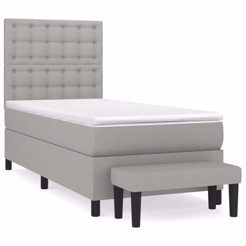 Letto Ibrido con Giroletto a Molle e Materasso vidaXL, Grigio e Bianco, L/P/H: 90 x 190 x 31 cm – 2