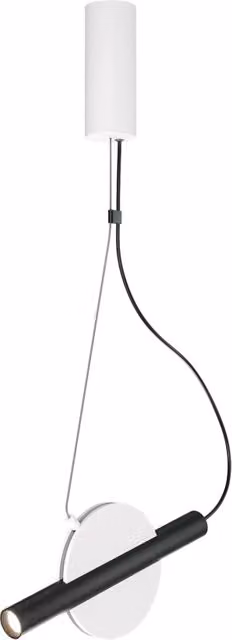 Lampada a sospensione moderna Maytoni Enigma con LED integrato in metallo bianco e nero con altezza regolabile
