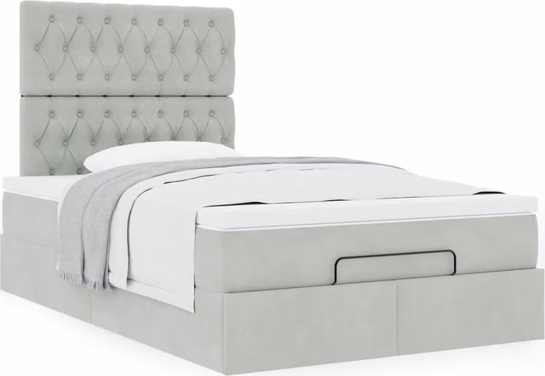 Struttura Letto Pouf con Materassi 120x190 cm Velluto