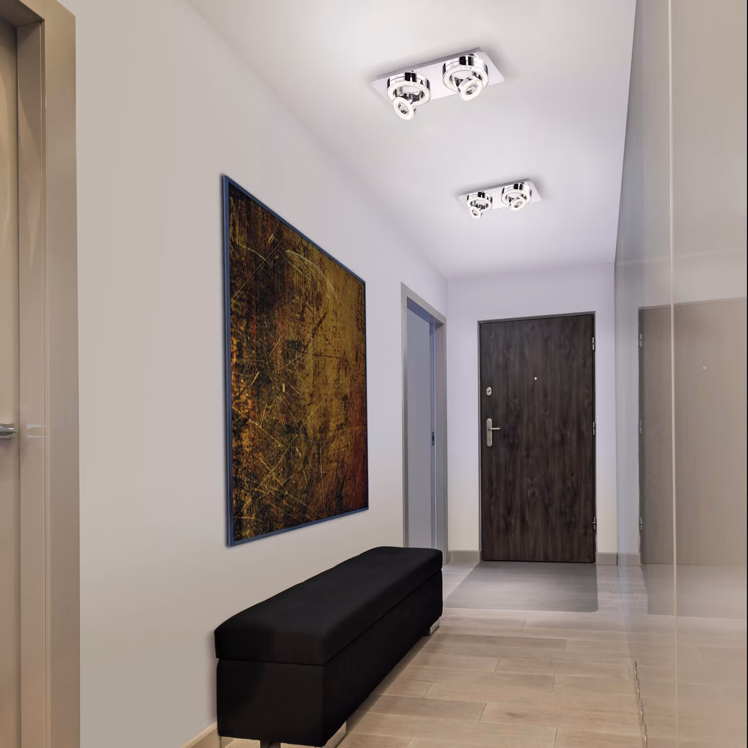Lampada da soffitto a LED, faretti di cristallo orientabili, L 40 cm