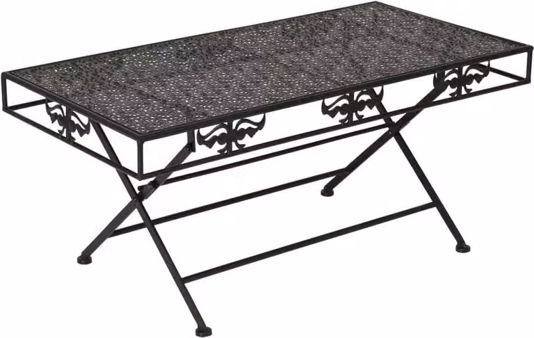vidaXL Tavolino pieghevole in metallo stile vintage 100x50x45 cm nero - Tavolino - Tavolini - Tavolo da salotto - Tavoli da salotto