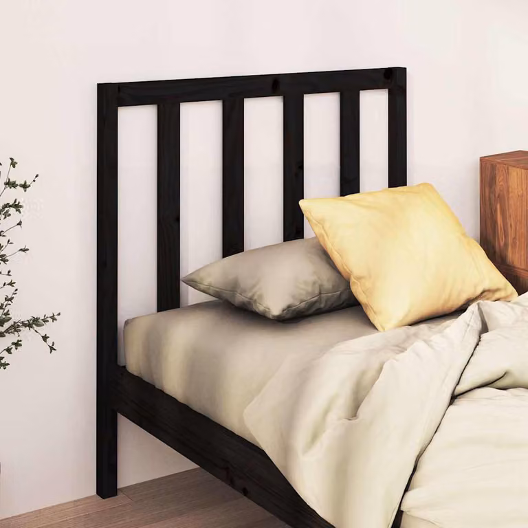 vidaXL Testiera per Letto Nera 81x4x100 cm in Legno Massello di Pino