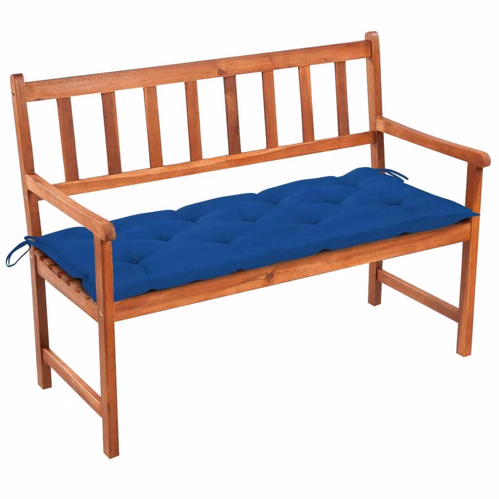 The Living Store Panca da giardino con cuscino 120 cm in legno massiccio di acacia