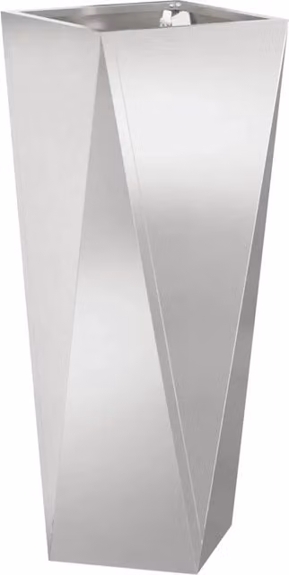 Fioriera moderna per esterni 30 x 30 x 75 cm resistente alle intemperie consistenza pulita in acciaio inossidabile argento 02_0053014