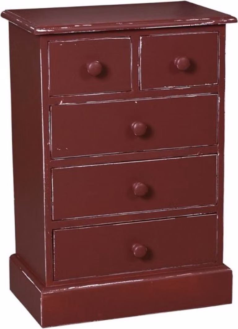 Casa Padrino Cassettiera in stile country con 5 cassetti - Mobili in stile liberty shabby chic - Legno massiccio