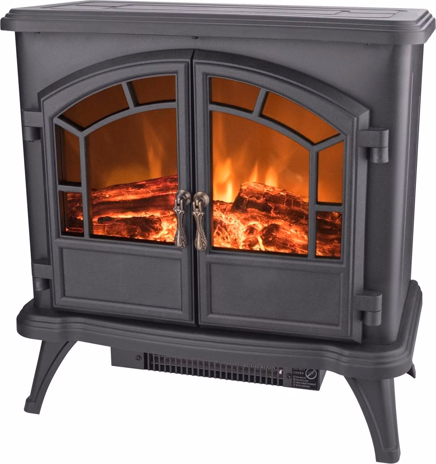 Caminetto elettrico con fuoco e riscaldamento a LED, 1800W, a doppia anta EXTOL-LIGHT