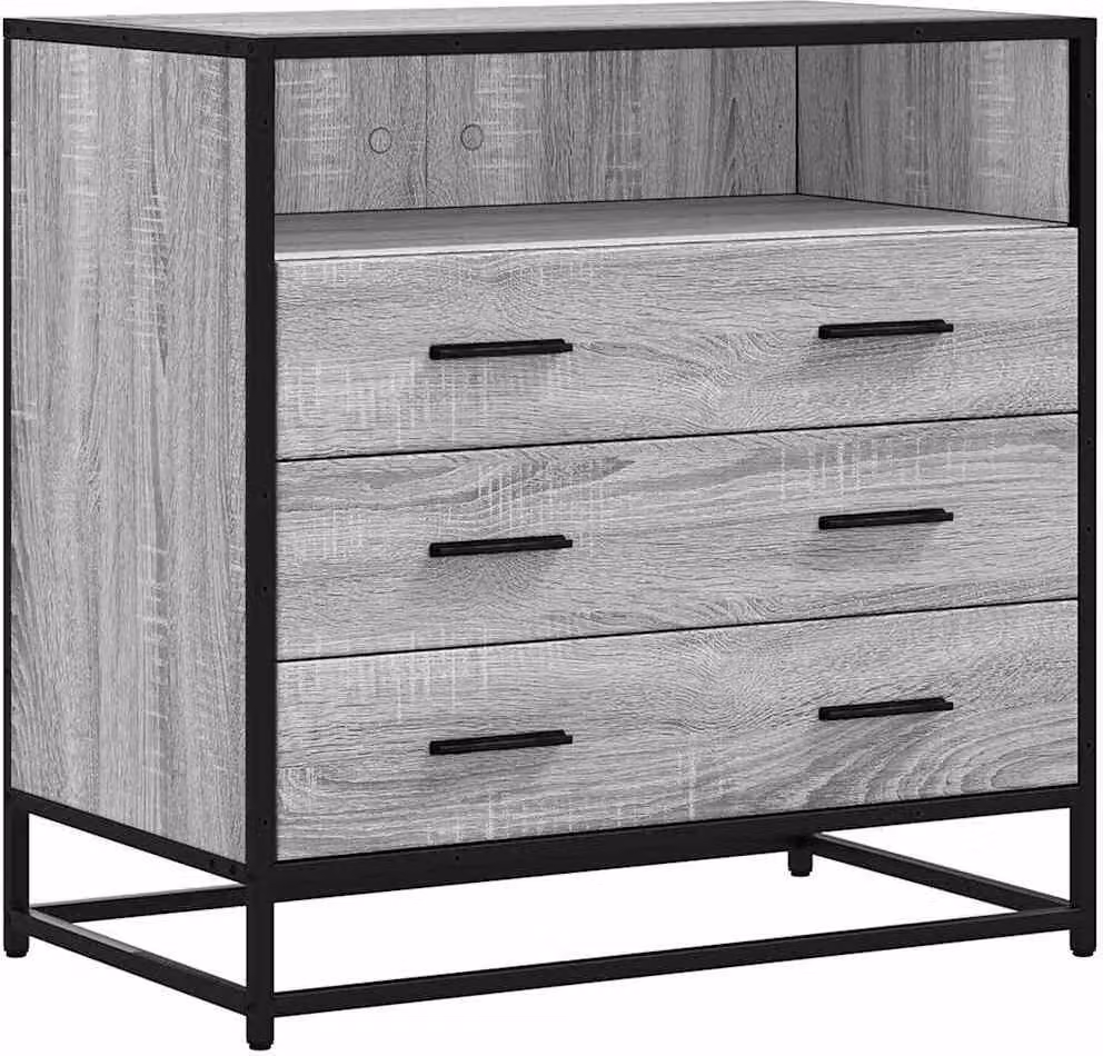 Cassettiera Grigio Sonoma 70x41x70 cm in Legno Multistrato
