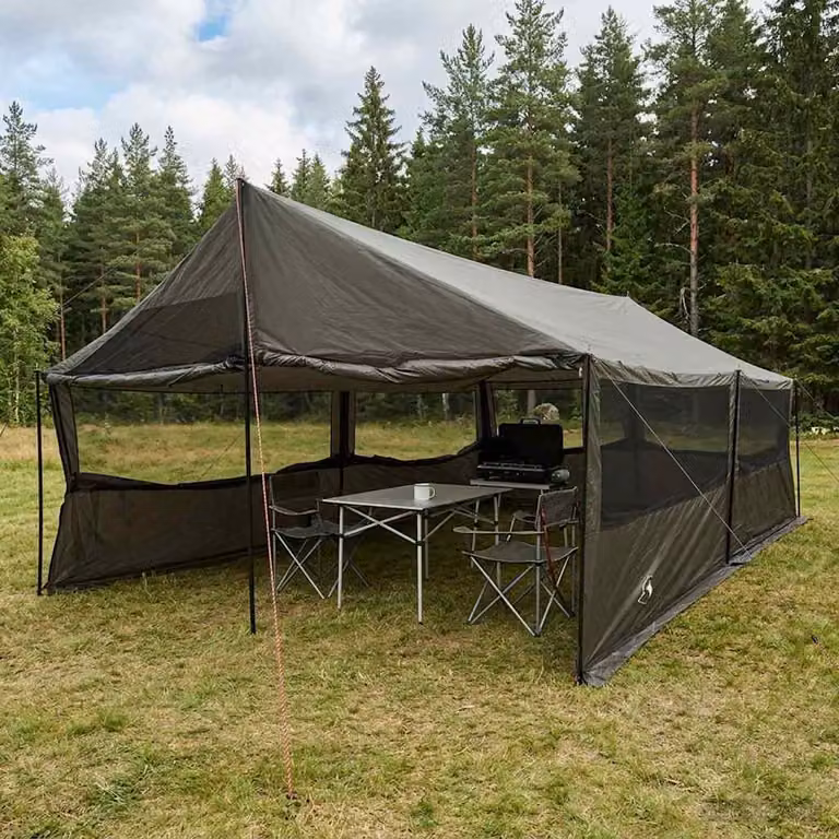 Tenda Familiare vidaXL Marrone e Grigio L: 600 cm, P: 400 cm, H: 268 cm
