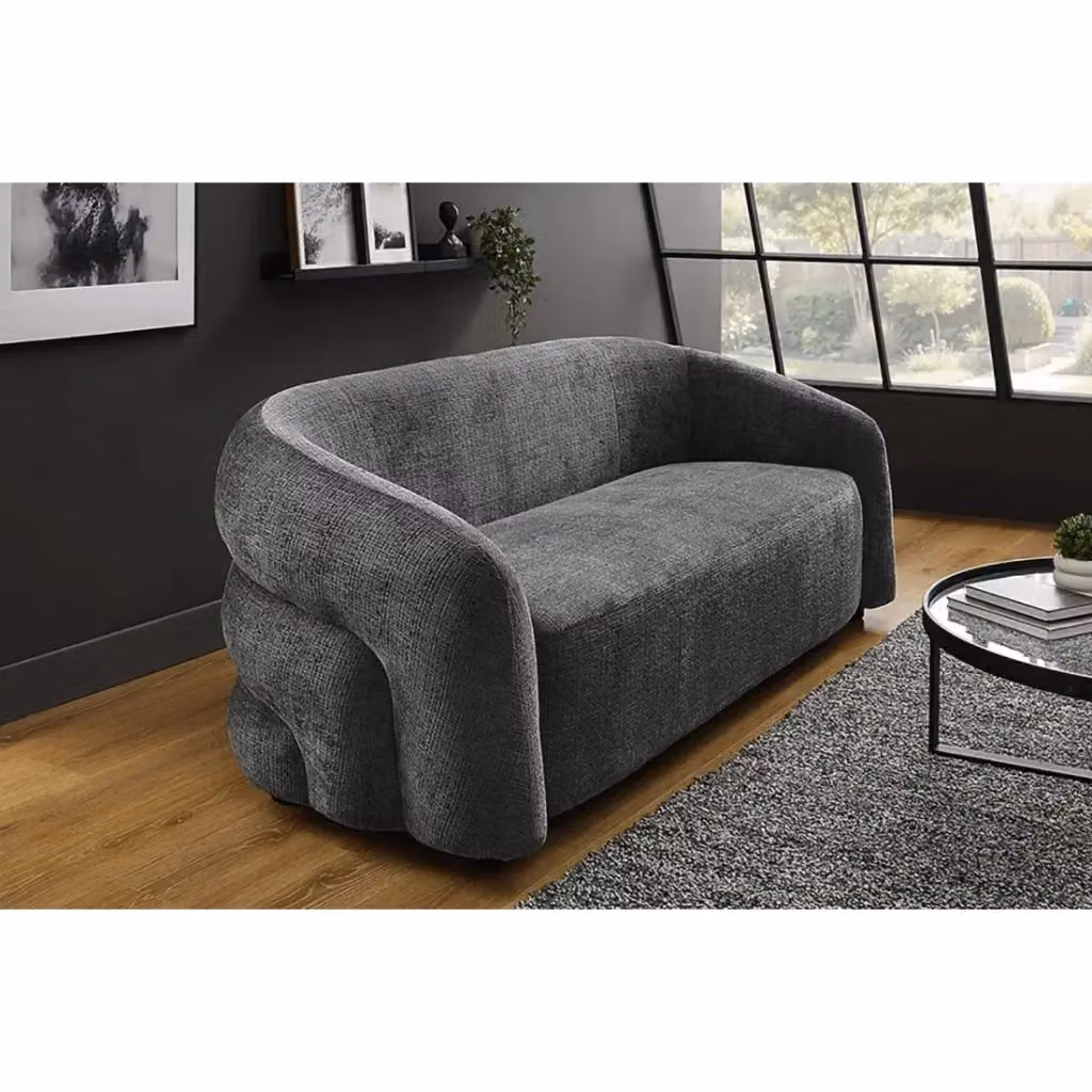 Divano dritto NUAGE Meublorama grigio con struttura in legno e rivestimento in tessuto – 2