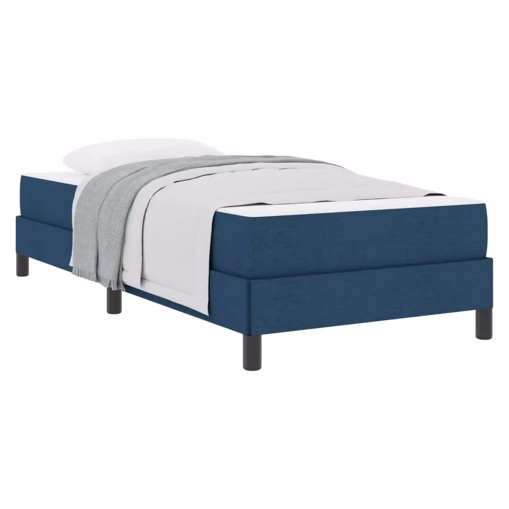 Letto a molle vidaXL Blu con struttura in tessuto e legno, L/P/H: 200 x 90 x 45 cm – 2