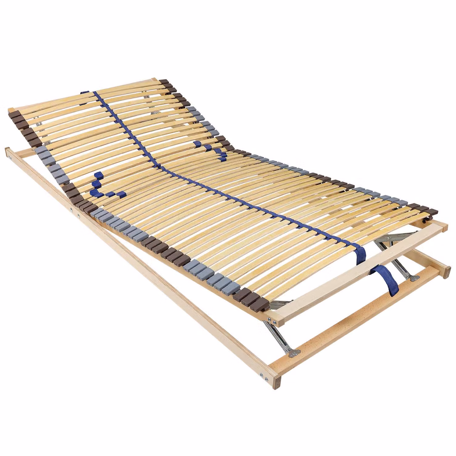 Rete a doghe BeCo Blue Royal KF / 100 x 200 cm / 42 doghe / Blauer Engel / completamente assemblata / testiera e pediera regolabili