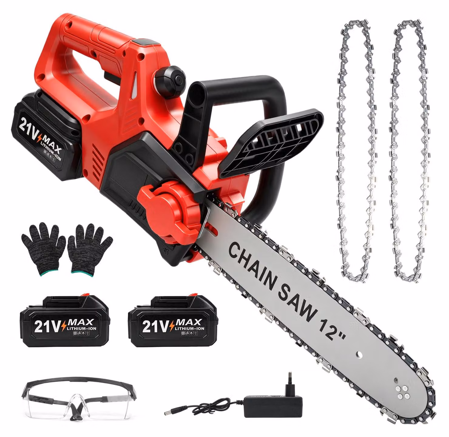 Troncatrice a batteria da 12 pollici - 1200 W, motore brushless - Batteria 2x4000mAh - Elettrica - Ideale per giardinaggio e lavorazione del legno