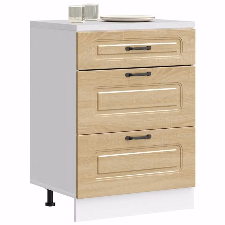 Base da cucina moderna vidaXL Kalmar in legno MDF marrone L: 60,0 cm, P: 46,0 cm, H: 81,5 cm