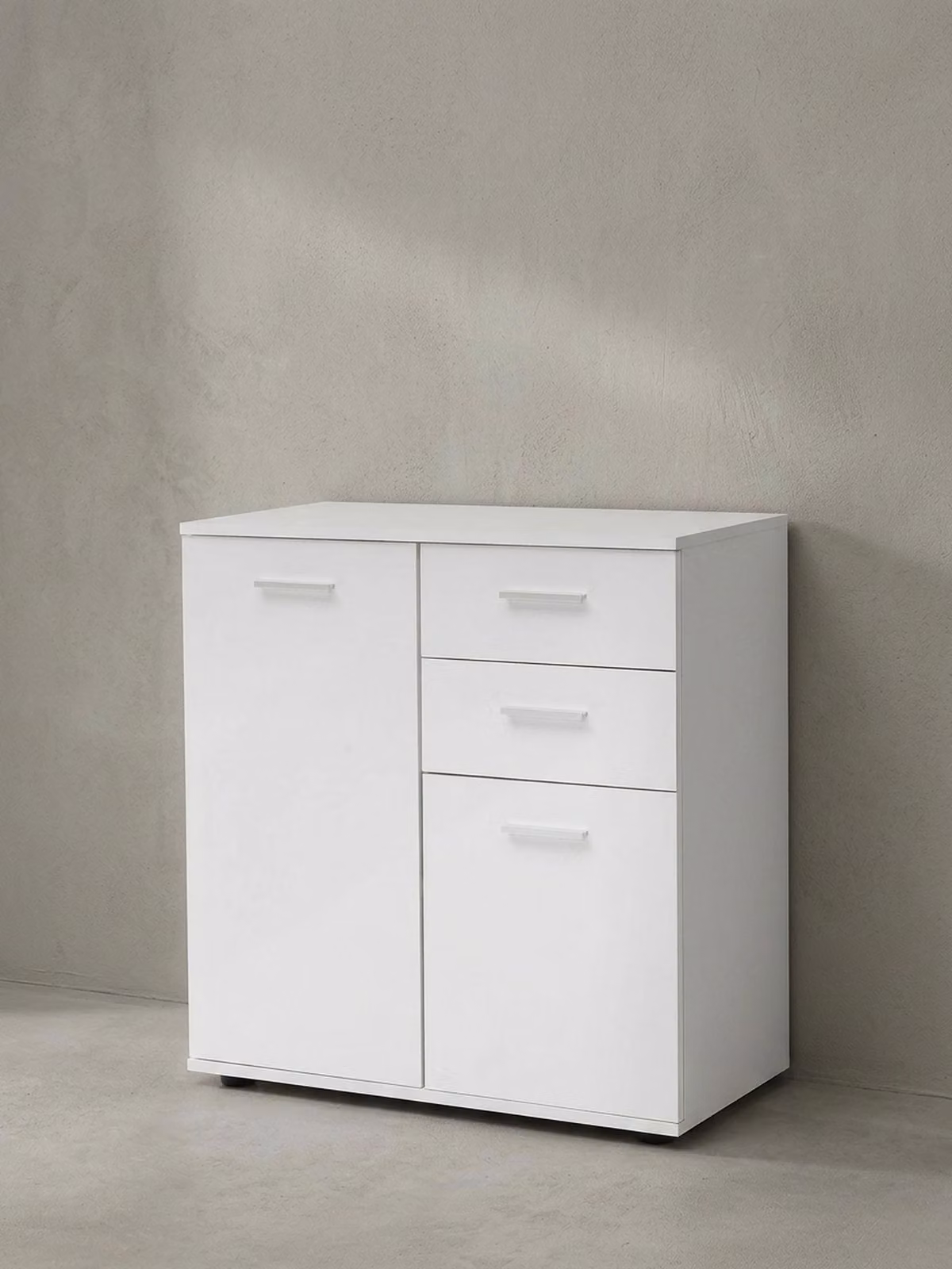 Cassettiera Credenza, 2 ante e 2 cassetti, rivestimento in resina melaminica antigraffio. 71x36x78 cm | Kadima Design