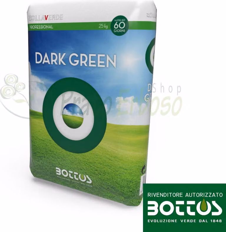 Bottos Dark Green 11-0-0 + 3 MgO + 4.5 Fe - Fertilizzante per prato da 25 Kg