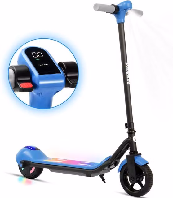 Monopattino Elettrico per Bambini da 6 Anni, 14 km/h, Autonomia 5-8 km, Freno Elettrico, Bluetooth e Luci Colorate