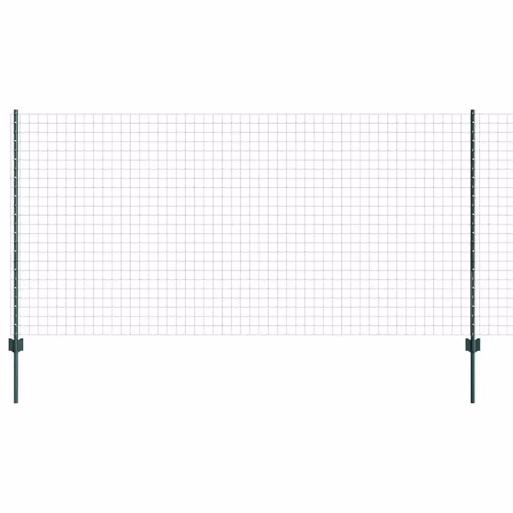 Recinzione Euro vidaXL in acciaio rivestito in PVC verde con palo rotondo da interrare L: 25 m, H: 1,2 m – 2