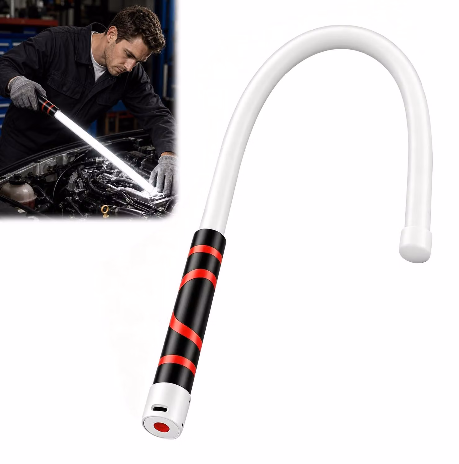 Lampada da lavoro LED portatile con 3 livelli di luminosità e ricarica tramite USB-C