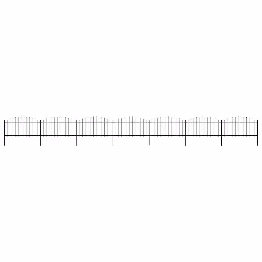 Recinzione da giardino vidaXL con punta a lancia in acciaio nero L: 1172 cm, H: 150 cm