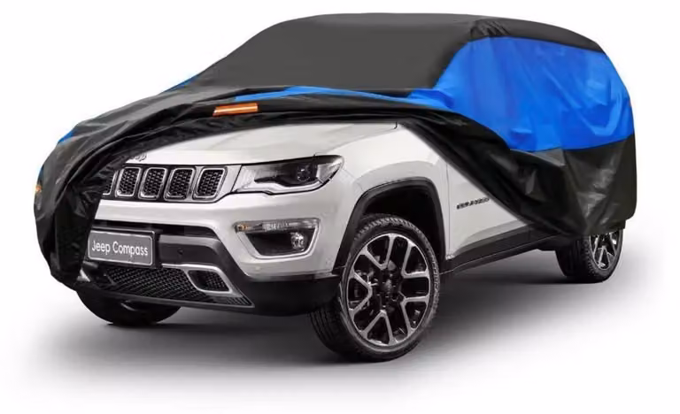 Copertura impermeabile e traspirante per auto, compatibile con Jeep Compass (2010-2024), disponibile nei colori nero e blu